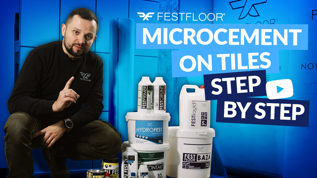 Betonová stěrka na dlažbě v koupelně – KROK ZA KROKEM
